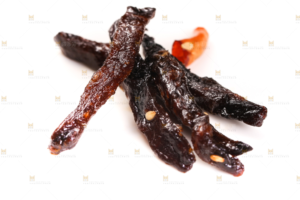 白底上的芥肉干