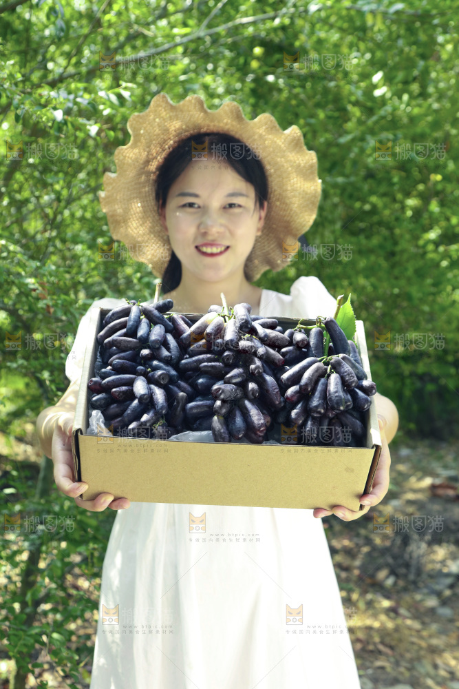 女孩拿着一盒美人指