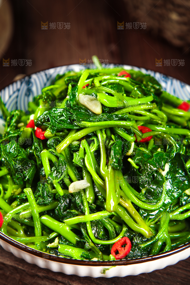 一盘炝炒苕尖