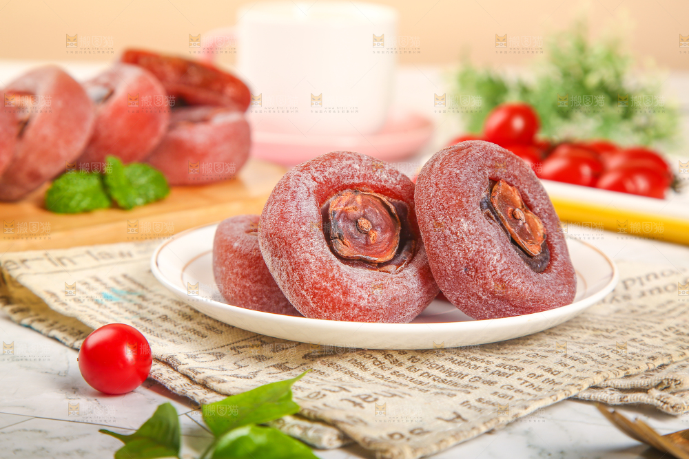 一盘霜降柿饼
