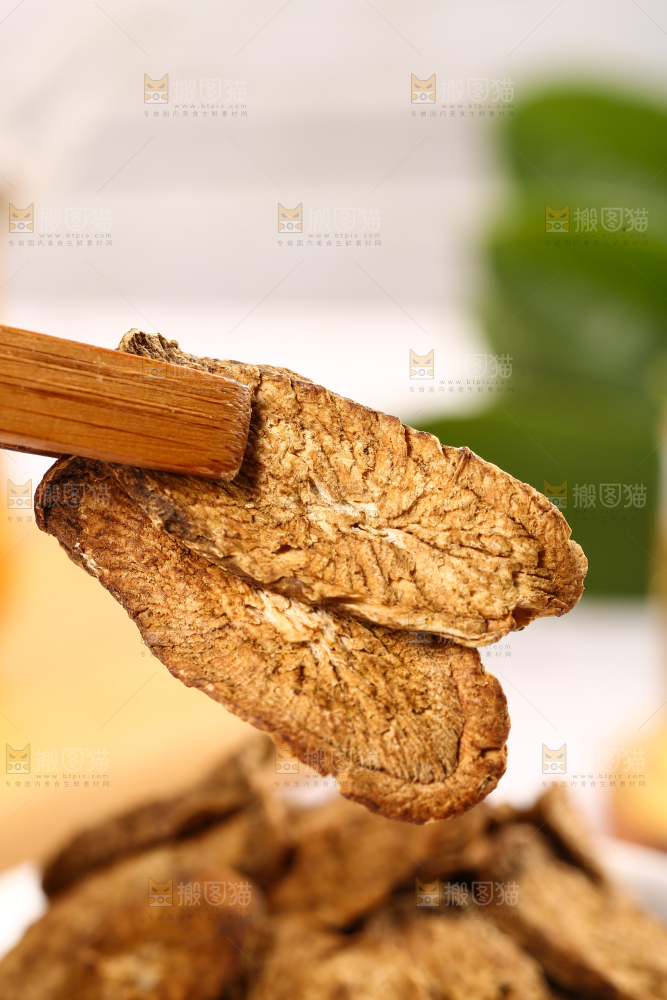 夹子上夹着牛蒡片