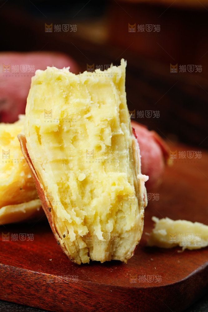 木板上的陝西板栗紅薯