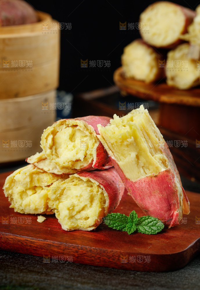 木板上的陝西板栗紅薯