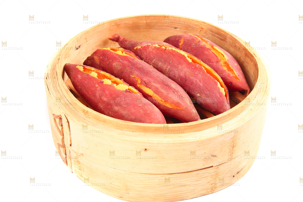 白底上的红心蜜薯