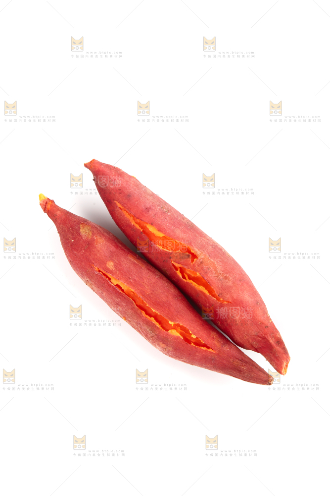 白底上的红心蜜薯