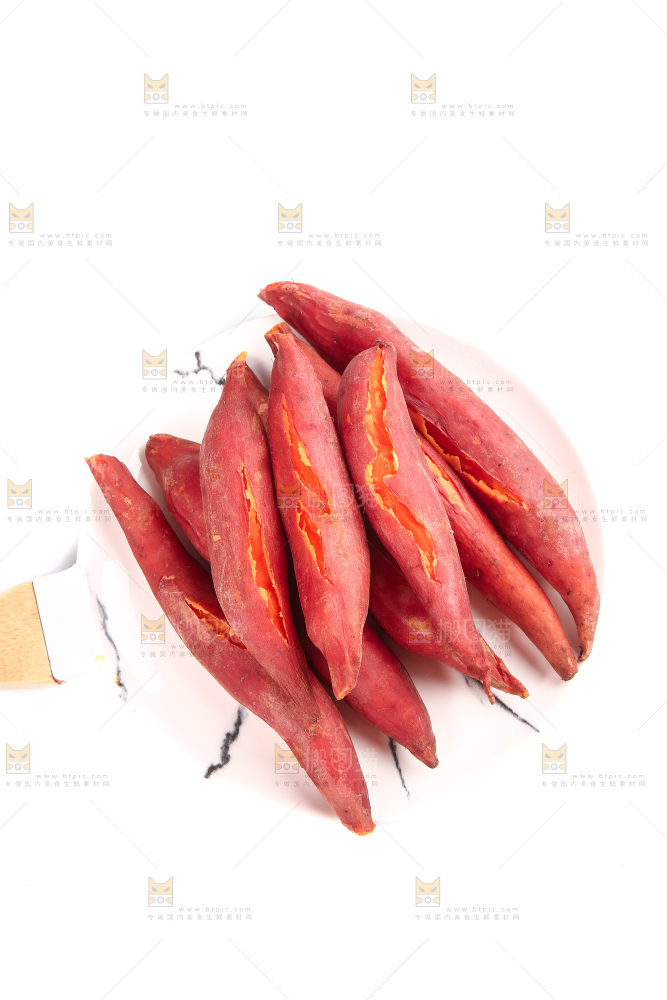白底上的红心蜜薯
