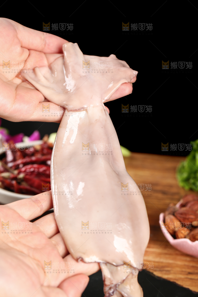 黑底上的鱿鱼