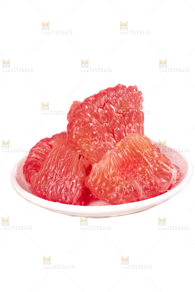 白底上的红心蜜柚