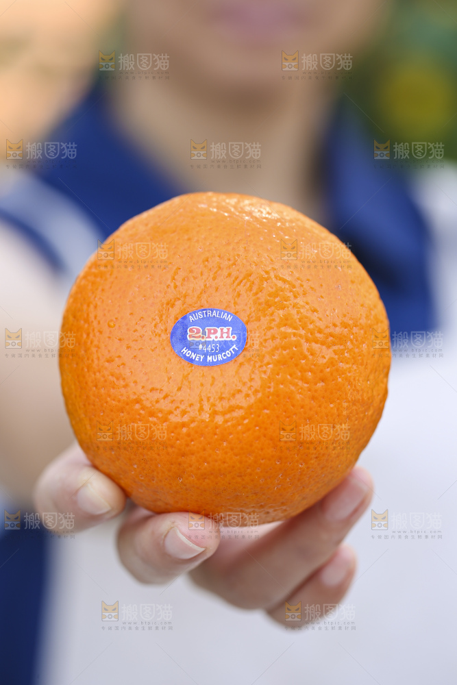 手里拿着进口澳柑