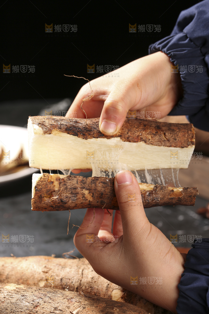 手里拉丝的灵芝山药