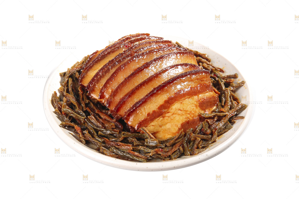 白底上的干豆角扣肉