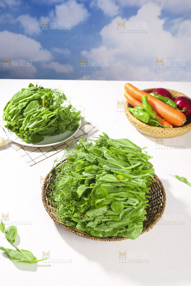 浅底上的豌豆尖