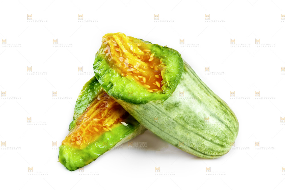 白底上的羊角蜜瓜