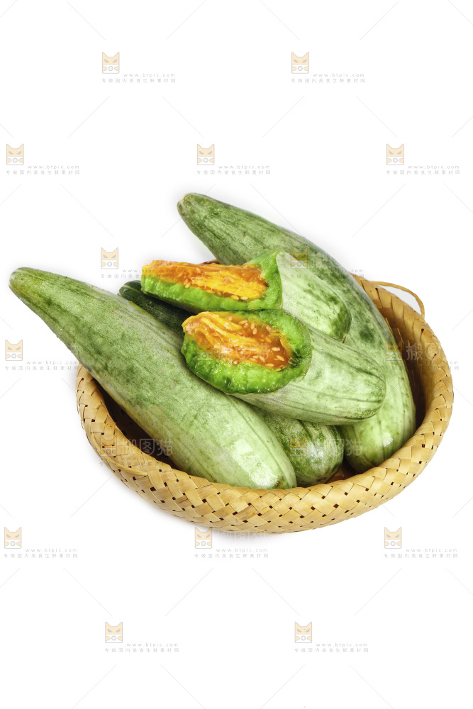 白底上的羊角蜜瓜