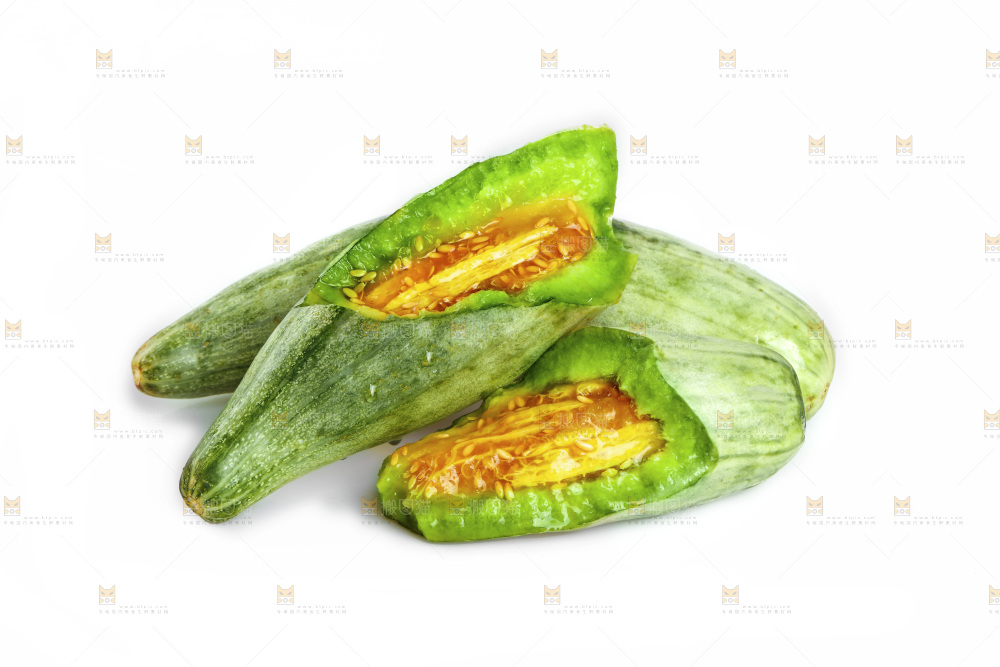 白底上的羊角蜜瓜