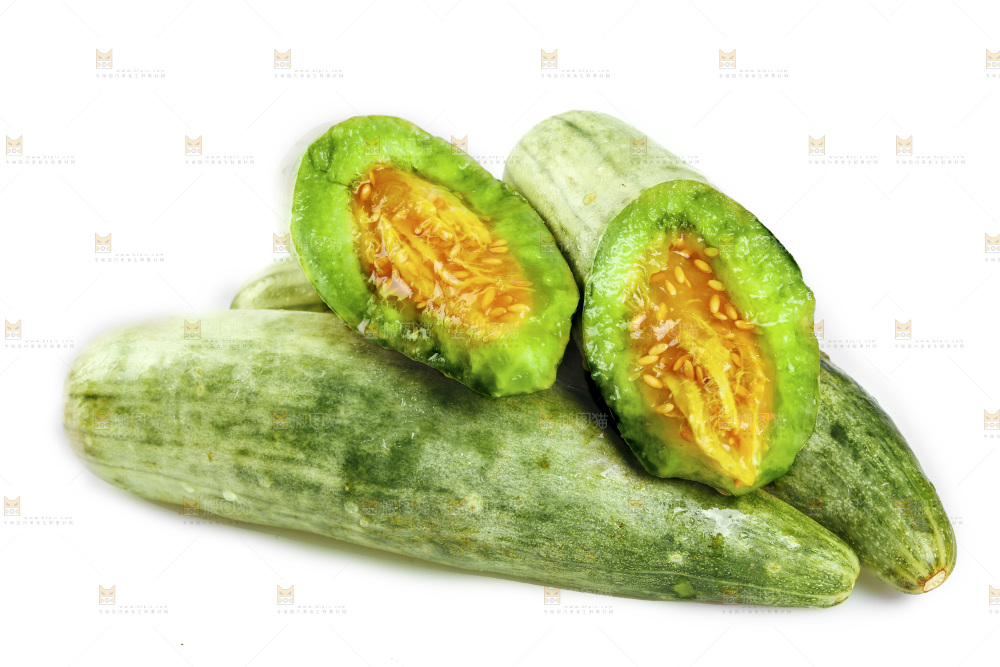 白底上的羊角蜜瓜