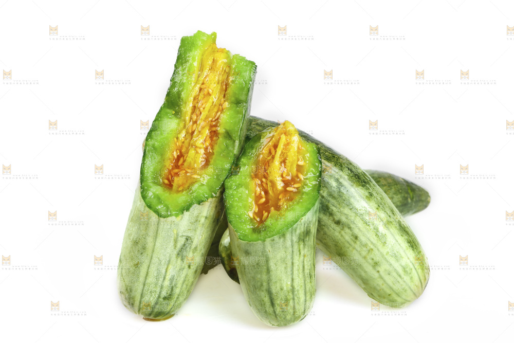 白底上的羊角蜜瓜