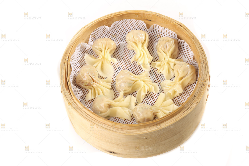 白底上的小金鱼馄饨