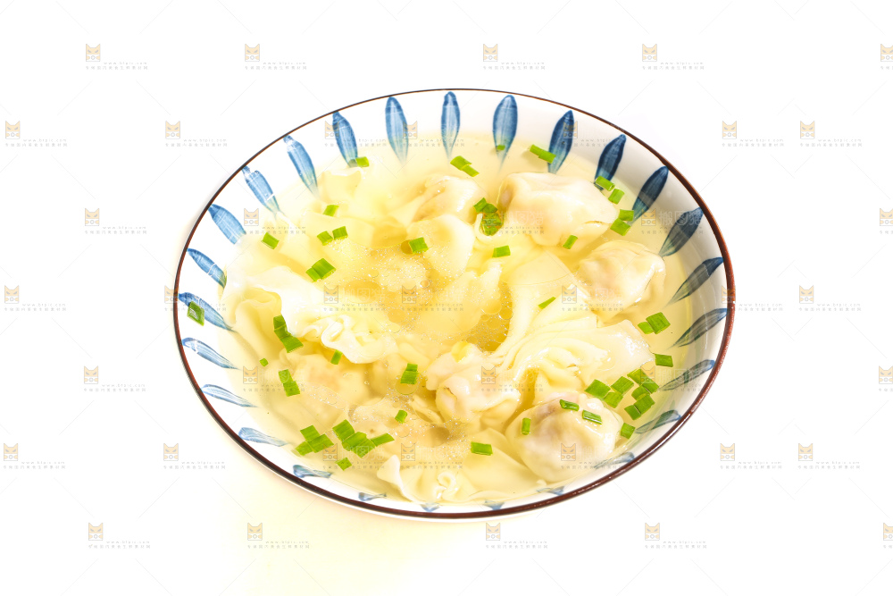 白底上的小金鱼馄饨