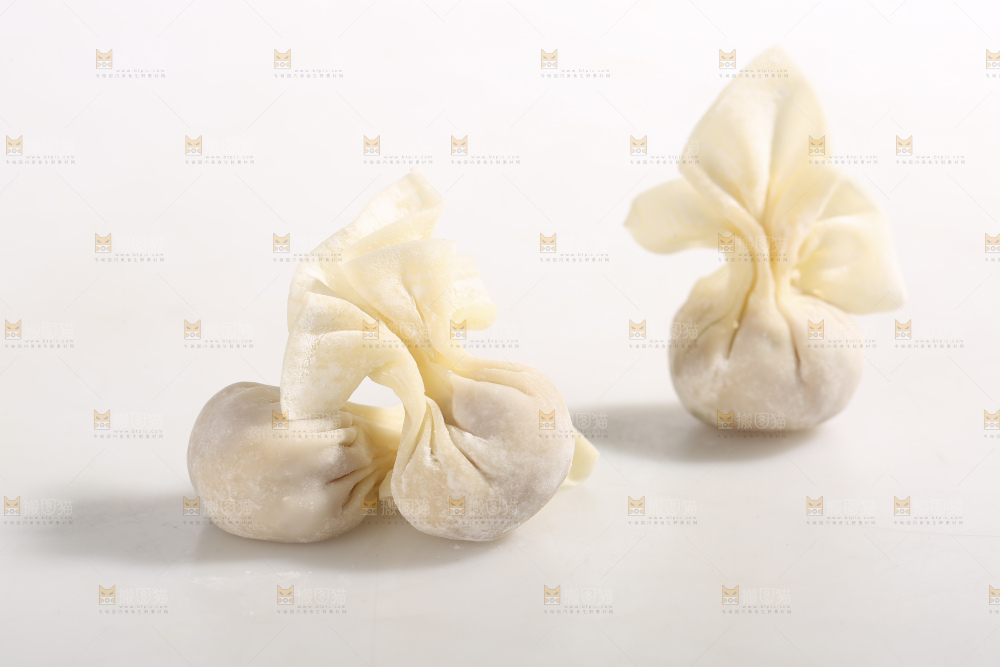 白底上的小金鱼馄饨