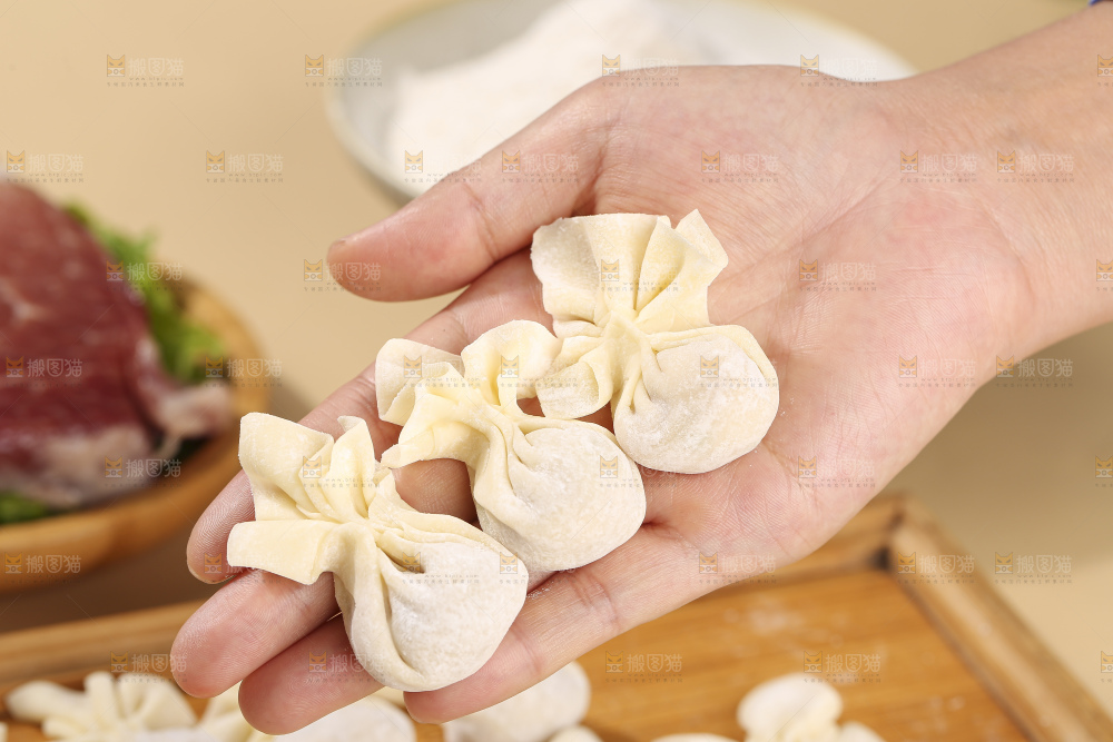 浅底上的小金鱼馄饨