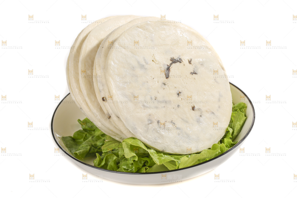 白底上的梅干菜饼