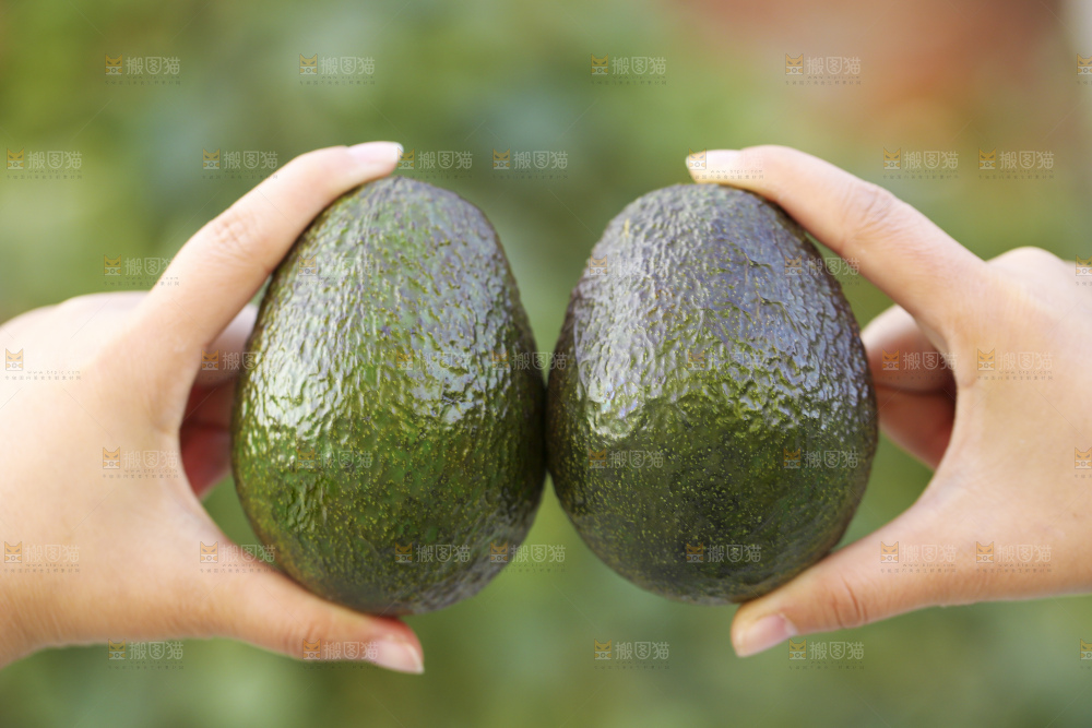 手里拿着秘鲁牛油果
