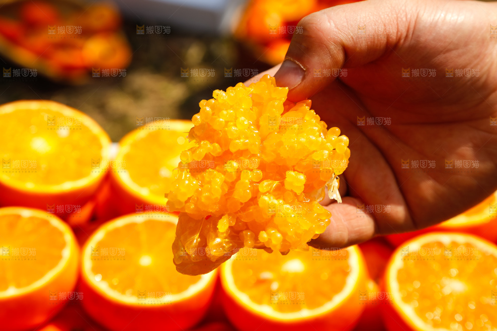 堆放着的新鲜沃柑