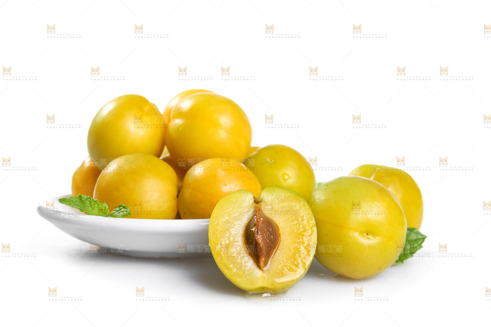 白底上的蜂糖李