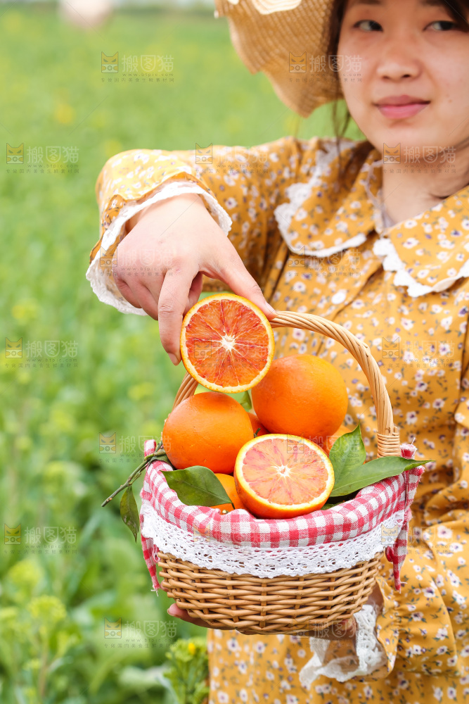 手里拿着赣南血橙