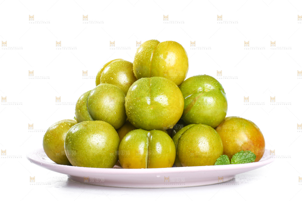 白底上的蜂糖李