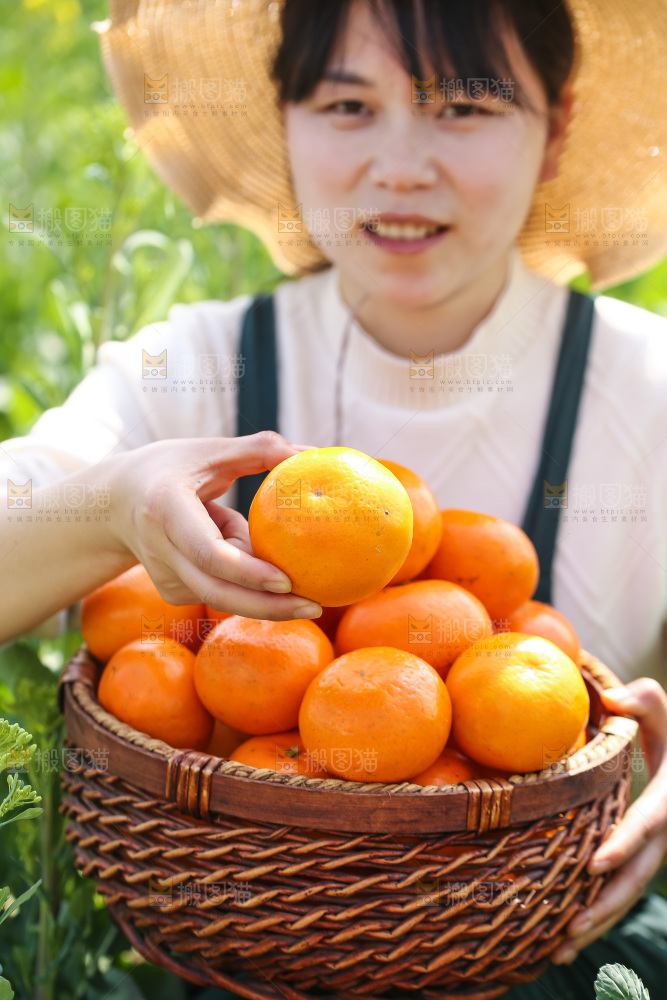 手里拿着新鲜沃柑