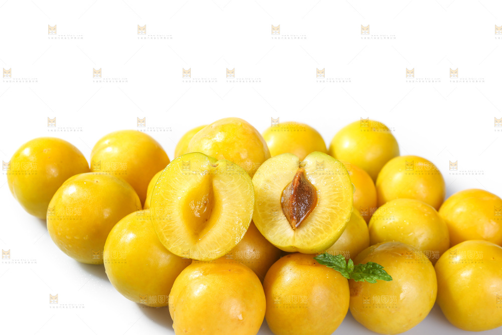 白底上的蜂糖李