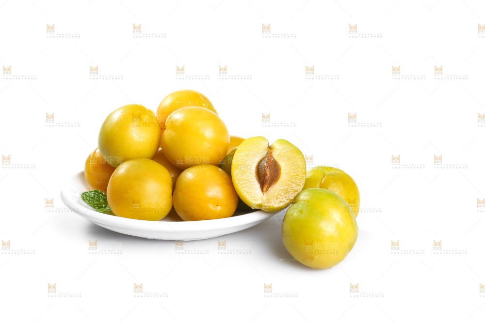 白底上的蜂糖李