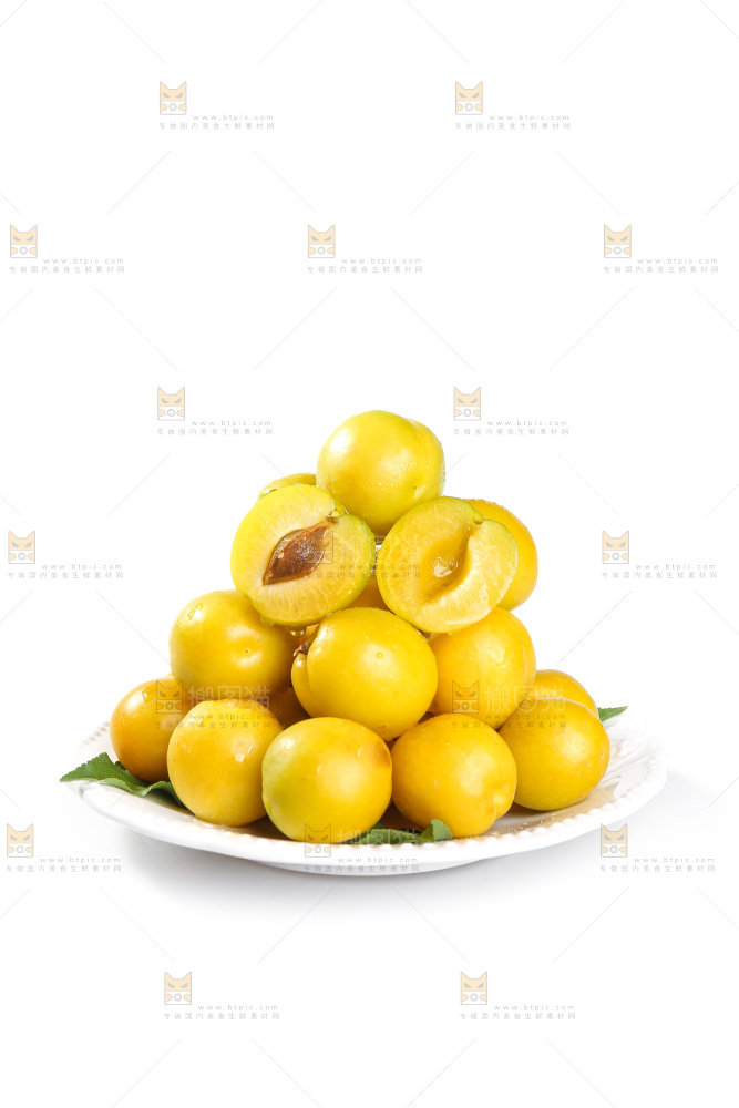 白底上的蜂糖李