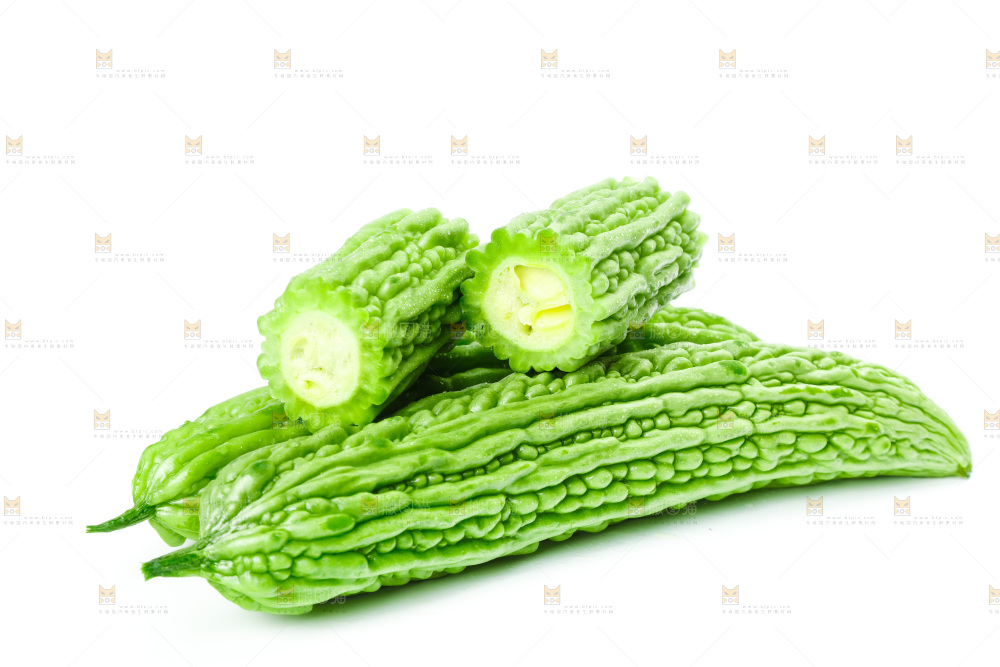 白底上的苦瓜