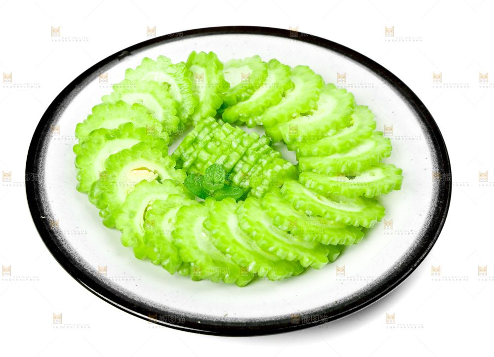 白底上的苦瓜