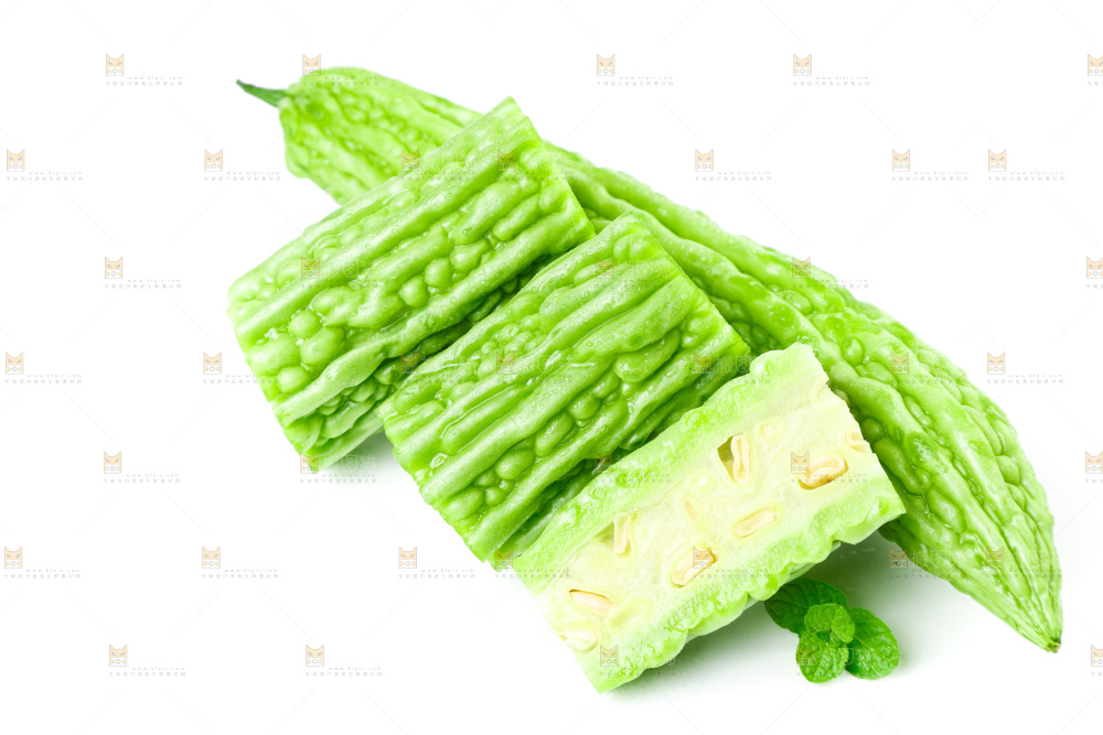 白底上的苦瓜