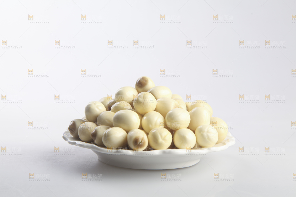 白底上的莲子