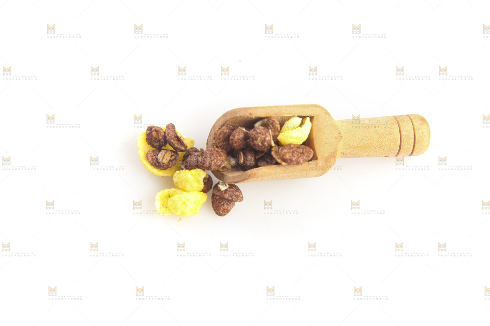 白底上的谷物麦片