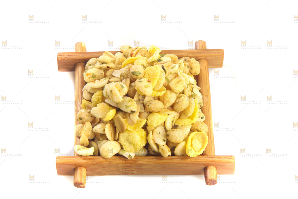 白底上的谷物麦片