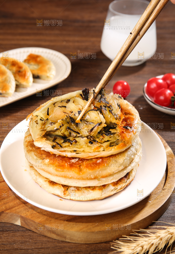深底上的梅干菜饼