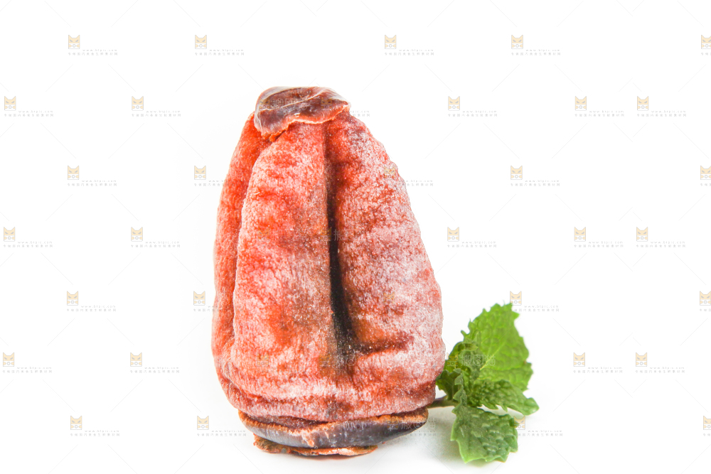 白底上放着吊柿饼
