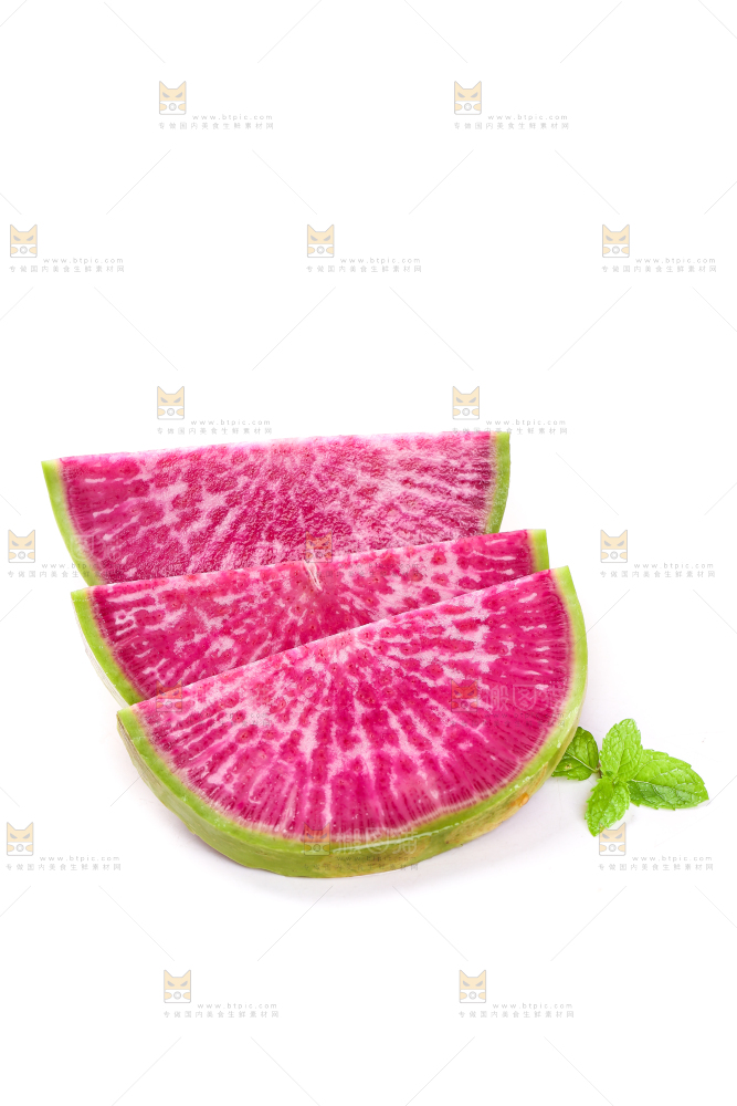 白底上的心里美萝卜