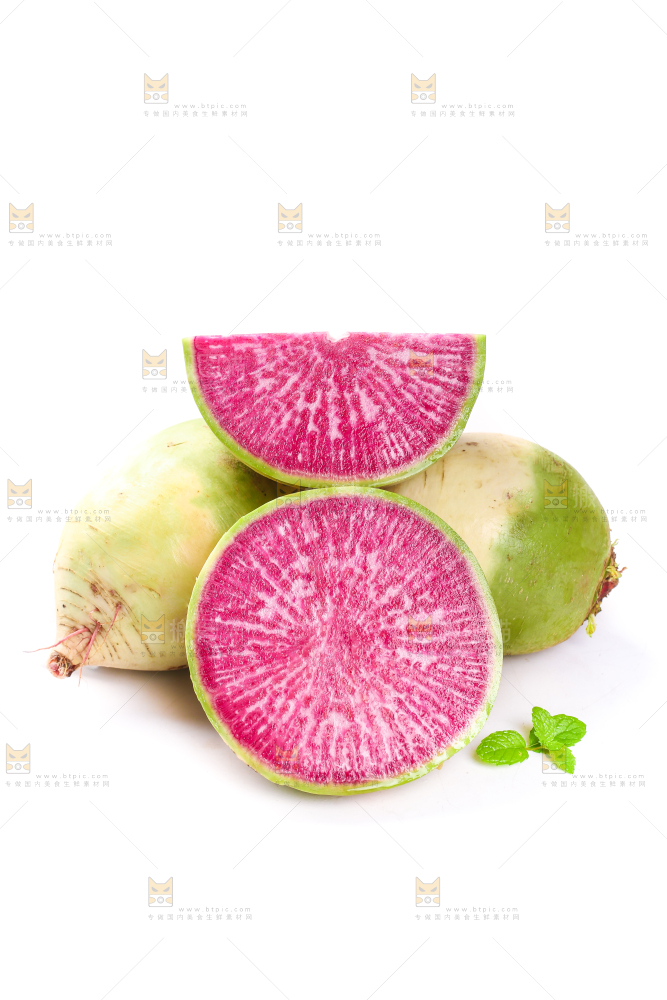 白底上的心里美萝卜