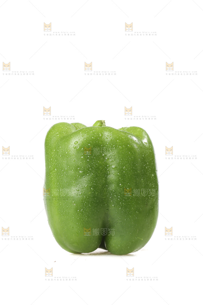 白底上的青圆椒