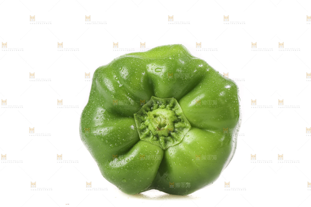 白底上的青圆椒