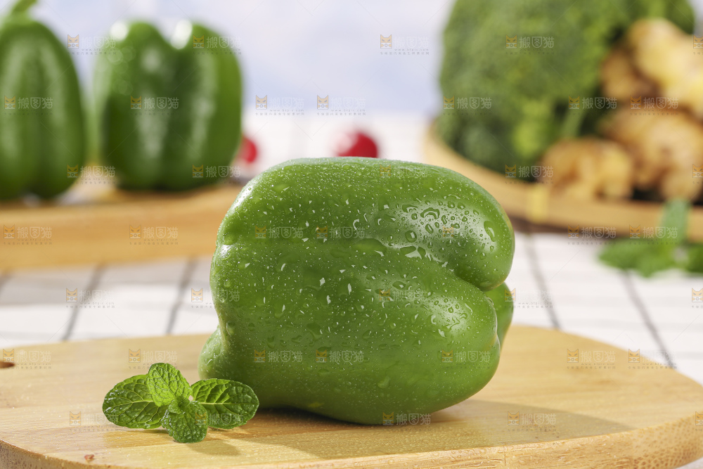 浅底上的青圆椒