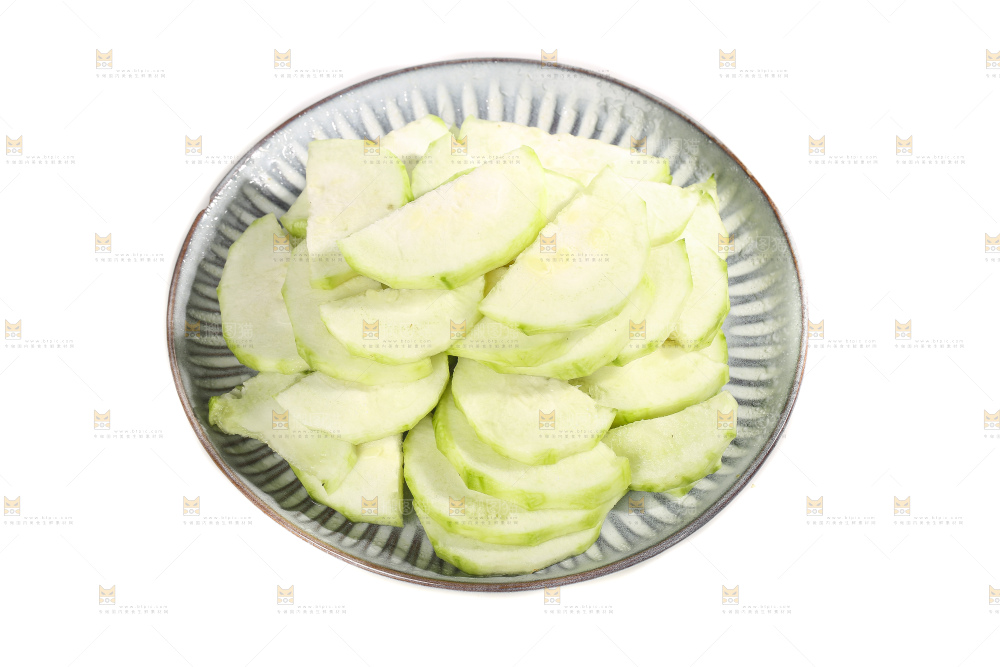 白底上的肉丝瓜