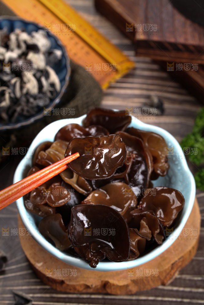 木底上的野生木耳